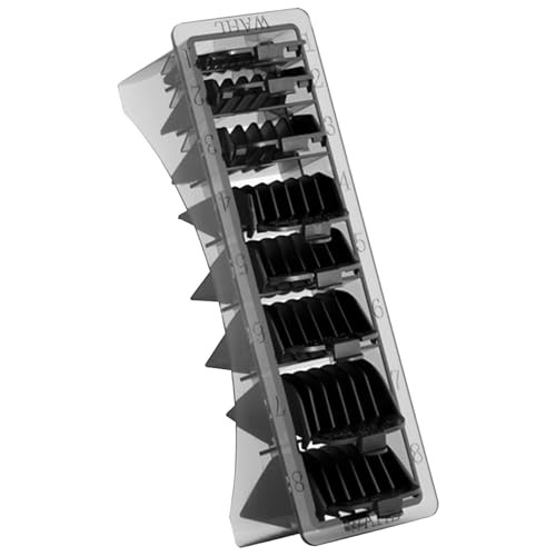 Wahl Professional Blistered 1-8 Cutting Guides, Black Clipper Guard Attachments, Durable and Easy to Use