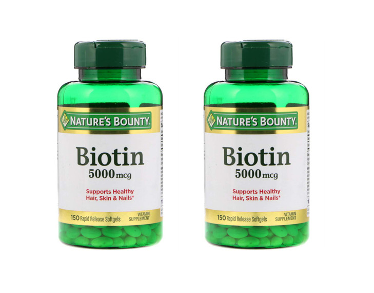 Set of 2 Nature's Bounty® Biotin 5000 mcg, 150 Softgels