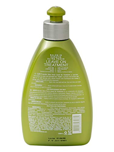 Salon In Recamier Professional Salon In +Pro Keratin Ultra Force Leave-On Hair Treatment for Frizz Control & Repair, 10.58 OZ