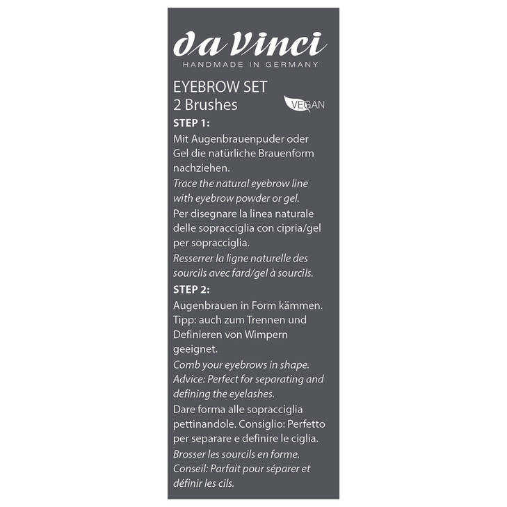 da Vinci Cosmetics Series 4805 Classic Eyebrow & Eyelash Brush Set/Synthetic Fibers, 0.5 Pound