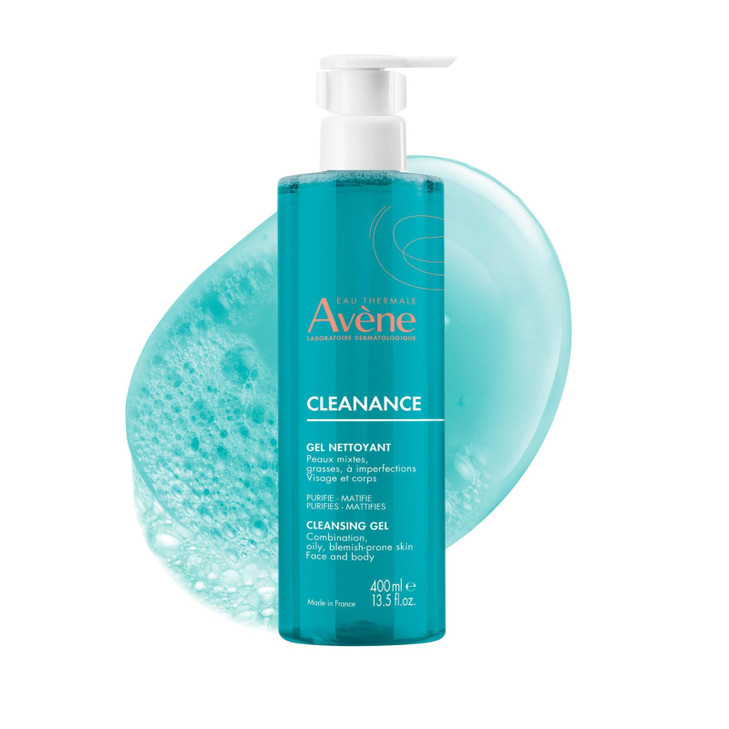 Avène Cleanance Cleansing Gel Soap Free Cleanser for Acne Prone, Oily, Face & Body, 13.5 Oz