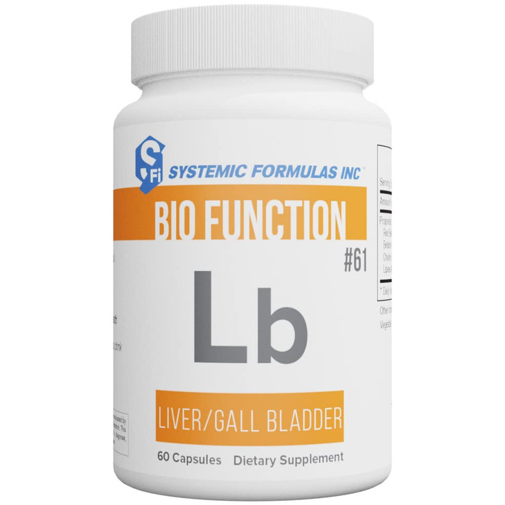 Systemic Formulas Lb  Liver/Gall Bladder 60 Capsules Bio Function #61. Liver + Gall Bladder Support, Portal Duct Function Supplement. Contains Red B