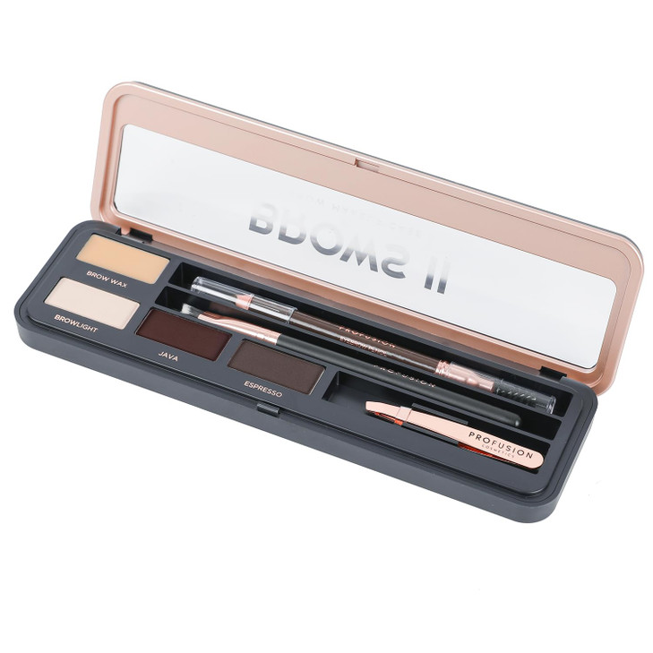 Profusion Cosmetics Eyebrow Pro Makeup Case Brows I Palette - Medium Dark