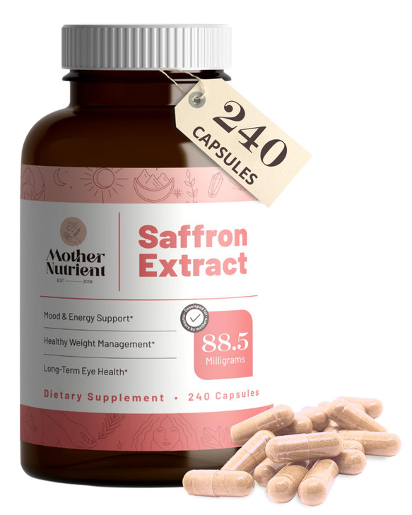 Mother Nutrient - Saffron Extract Supplements for Women & Men, Pure Saffron Extract Supplement, Pure Crocus Sativus - Non-GMO, Vegan-Friendly, 88.5mg