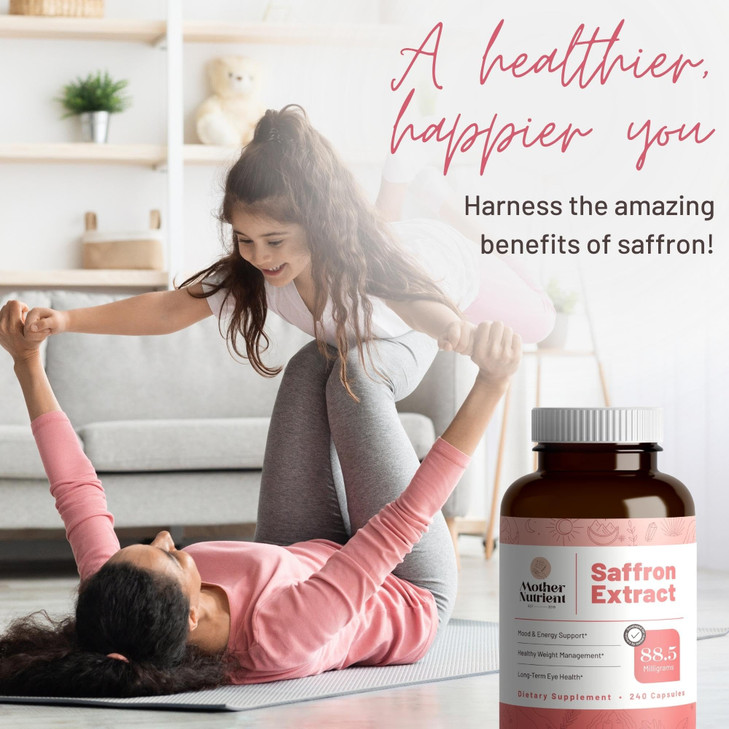 Mother Nutrient - Saffron Extract Supplements for Women & Men, Pure Saffron Extract Supplement, Pure Crocus Sativus - Non-GMO, Vegan-Friendly, 88.5mg