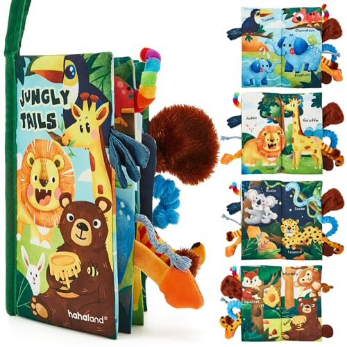 hahaland Baby Books 0-6 Months,Infant Tummy Time Toy Sensory Toys 6 to 12 Months Touch Feel Book Travel Toy Gifts for Boy Girl 0-3 Month Baby Shower