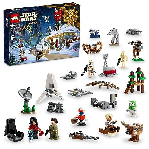 LEGO Star Wars 2023 Advent Calendar 75366 Christmas Holiday Countdown Gift Idea with 9 Star Wars Characters and 15 Mini Building Toys, Discover New E