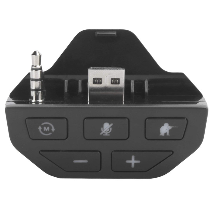 Qiilu Stereo Headset Adapter, Headset Adapter Controller Audio Adapter Headphone Converter for One Gamepad Black