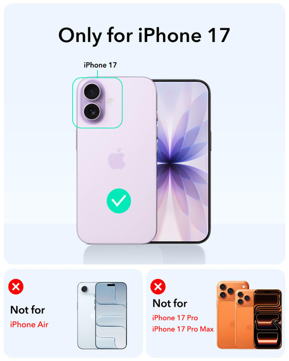 ESR for iPhone 17 Case with Stash Stand, 7X Military-Grade Drop Protection with Camera Control, Shock-Absorbing Phone Rugged Cover, Compatible with M