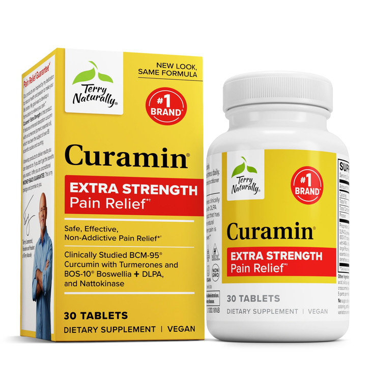 Terry Naturally Curamin Extra Strength - Curcumin & Boswellia Supplement for Healthy Circulation Support - Turmeric Supplement to Support Joints, Mus