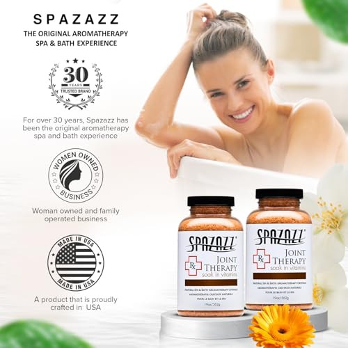 Spazazz SPZ-602 RX Therapy Crystals Container Bath Minerals, 19-Ounce, Joint Therapy Inflammation