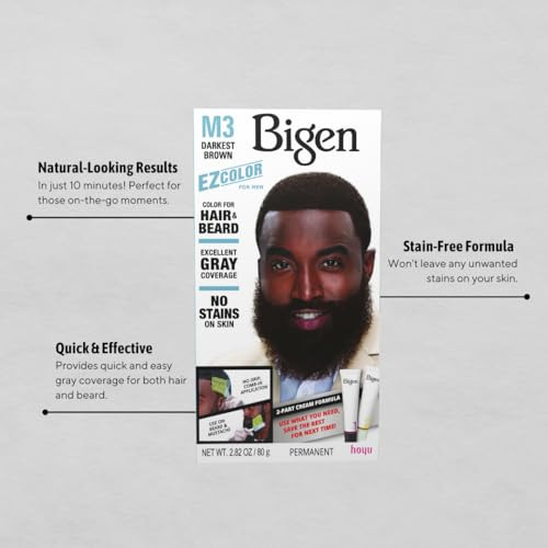 M3 Bigen EZ Color for Men Darkest Brown - 3 Pack