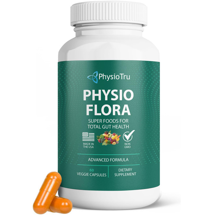 Physio Flora Curcumin Piperine, Probiotics and Prebiotics for Gut, 60 Veggie Capsules