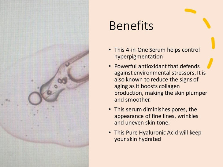 ASMA SKIN 4 In 1 Facial Serum For Brightening Pigment Control And Anti Aging With Hyaluronic Acid Niacinamide Vitamin C And E Face Serum For All Skin