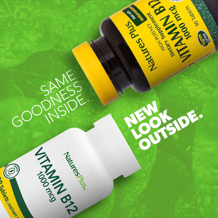 NaturesPlus Vitamin B12 1000 mcg - 90 Tablets - Energy & Immune Health Support - Gluten Free, Vegetarian - 90 Servings