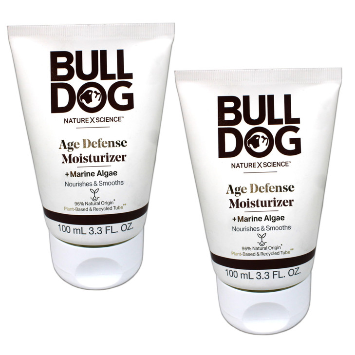 BULLDOG Mens Skincare and Grooming Age Defense Moisturizer, 3.3 Fluid Ounce - Pack of 2