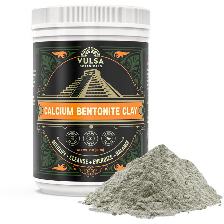 Vulsa Bentonite Clay Powder - Calcium Bentonite Clay Food Grade Organic for Acne Face Mask, Body Detox, Hair and Mud Bath - Natural, Healing & Pure G