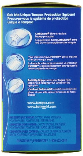 Anti-Slip Grip Cardboard Applicator Super Absorbency Tampons 40 Count (Pack of 2)