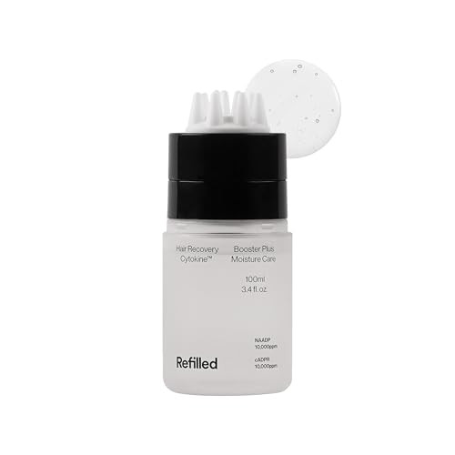 REFILLED Booster Plus Moisture | Hair Growth Serum & Thickening Scalp Treatment with Built-in Massager for Men & Women | Hair Loss & Thinning | Fulle