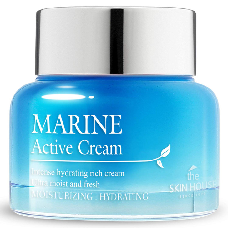 THE SKIN HOUSE Marine Active Cream 1.69 fl.oz Deep Hydration, Rich Moisturizer | Hyaluronic acid, Betaine, Squalane, Spirulina | Dry Skin, Korean Ski