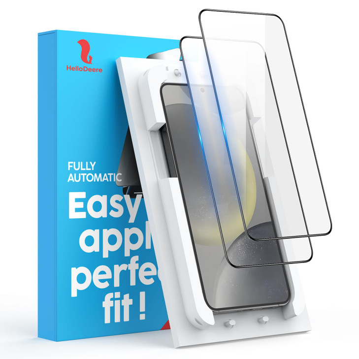 HelloDeere Compatible with Samsung Galaxy S24 Screen Protector Clear,[100% Fingerprint Unlock][Shatterproof][Anti-Reflection & Anti-Fingerprint]3D Fu