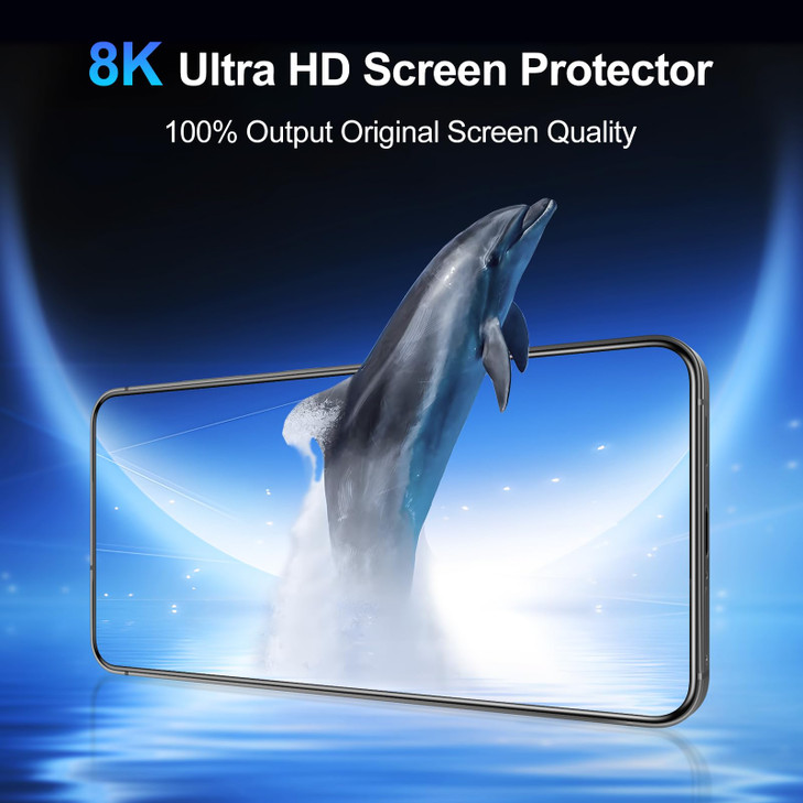 HelloDeere Compatible with Samsung Galaxy S24 Screen Protector Clear,[100% Fingerprint Unlock][Shatterproof][Anti-Reflection & Anti-Fingerprint]3D Fu