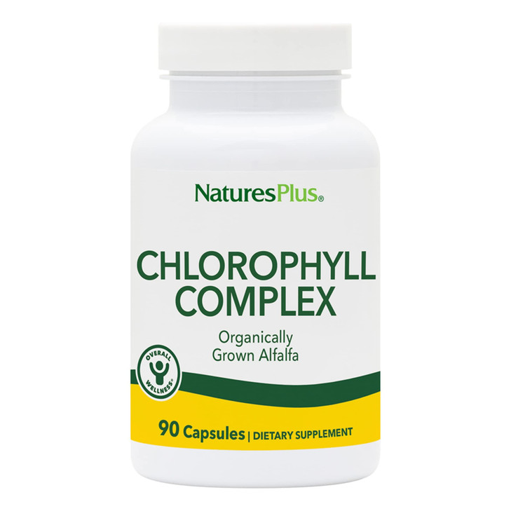 Natures Plus Chlorophyll Complex - 90 Capsules - 600 mg of Organic Alfalfa - Superfood Supplement & Antioxidant - Immune System Support, Boost Energy