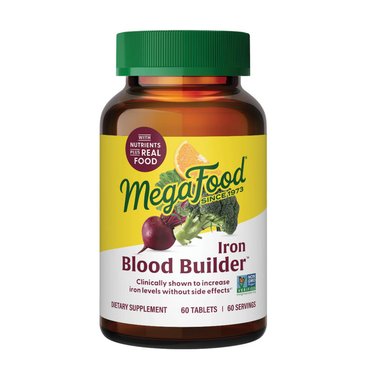 MegaFood Blood Builder - Iron Supplement Clinically Shown to Increase Iron Levels Without Side Effects - Iron Supplement for Women with Vitamin C, Vi