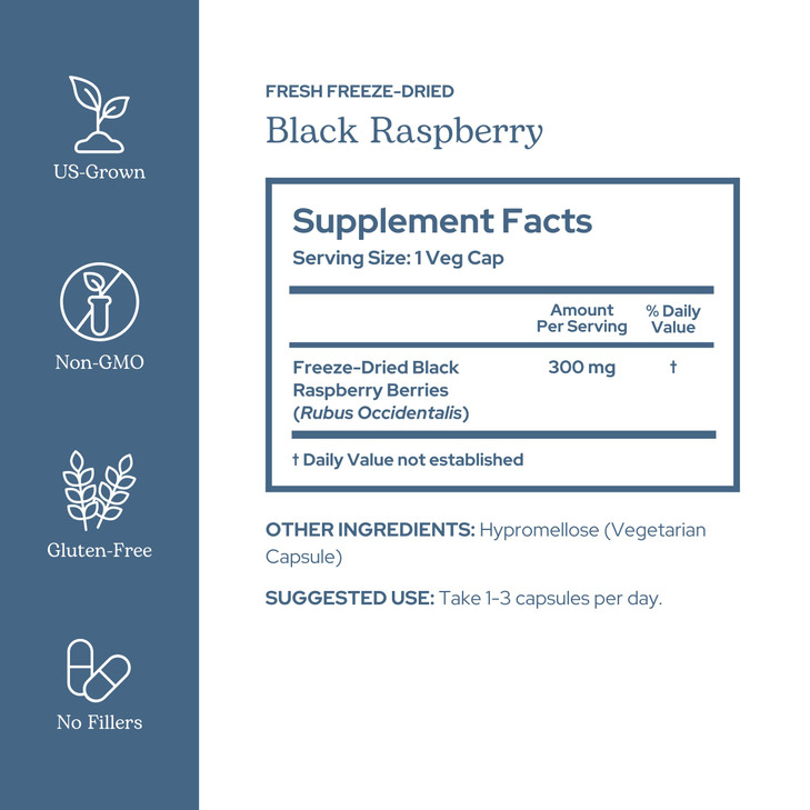 Eclectic Herb - Black Raspberry Capsules | Vegan Superfood Supplement | Nutrition, Vitamins + Minerals | Antioxidant + Immune Support | US-Grown, Nat