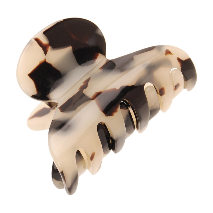 France Luxe Ivory Tortoise Hair Clip for Thin or Short Hair, French Mini Couture Claw Clip for Women, Strong No Slip Hold, Gentle Grip, Lightweight,