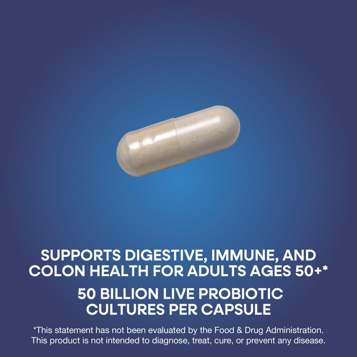 Natures Way Fortify Extra Strength(1) Probiotic Adults 50+, 50 Billion Live Cultures, Prebiotics, Probiotics for Digestive Health*, Immune Support*,