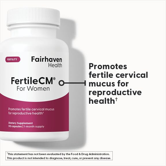 Fairhaven Health FertileCM Fertility Supplement for Women, Capsules - Fertile Cervical Mucus, Ovulation Cycle, Includes L-Arginine, N-Acetyl-Cysteine