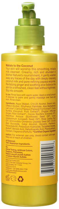 Alba Botanica Hawaiian Facial Wash, Deep Cleansing Coconut Milk, 8 Oz