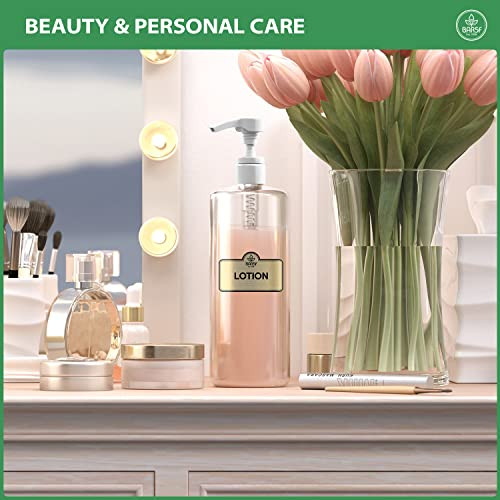 Bar5F Pumps for Shampoo Conditioner Lotion Body Wash, Fits 1" Inch Bottle Necks, 1 Liter 33.8-Ounce Bottles (Black and White)