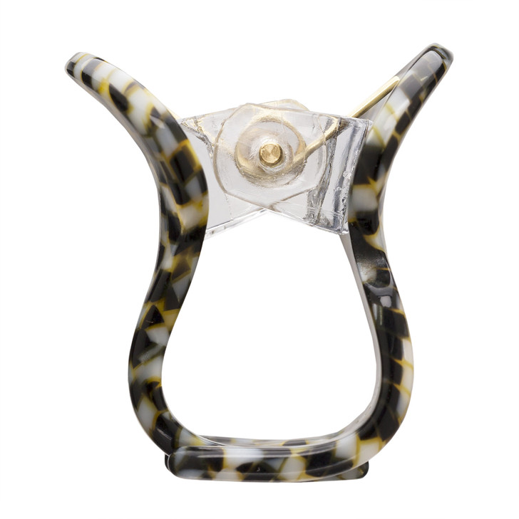 France Luxe Mini Oval Claw Clip - Classic - Opera Silver