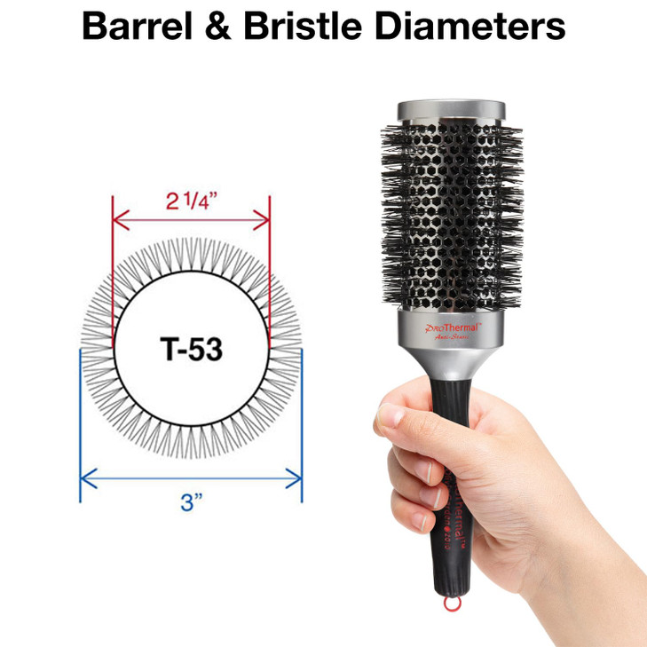 Olivia Garden ProThermal Anti-Static Round Hair Brush T-53 (2 1/4")