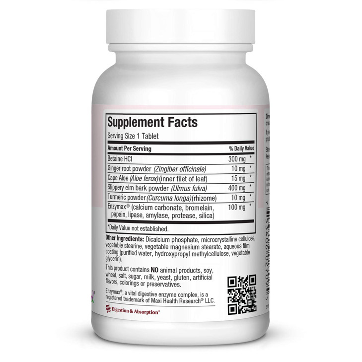 Maxi Health Digest Support - Herbal & Enzyme Complex - Protein Digestion - 90 Tablets - Kosher