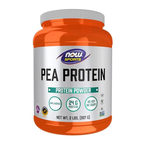 NOW Foods Sports Nutrition, Pea Protein 24 g, Fast Absorbing, Unflavored Powder, 2-Pound