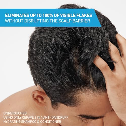 CeraVe 2 In 1 Hydrating Anti Dandruff Shampoo And Conditioner, 1% Pyrithione Zinc Dandruff Treatment, Color Safe & Sulfate Free Shampoo And Condition