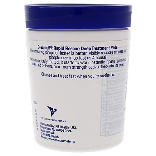 Clearasil Rapid Rescue Deep Treatment Cleansing Pads, 90 count (Pack of 3)