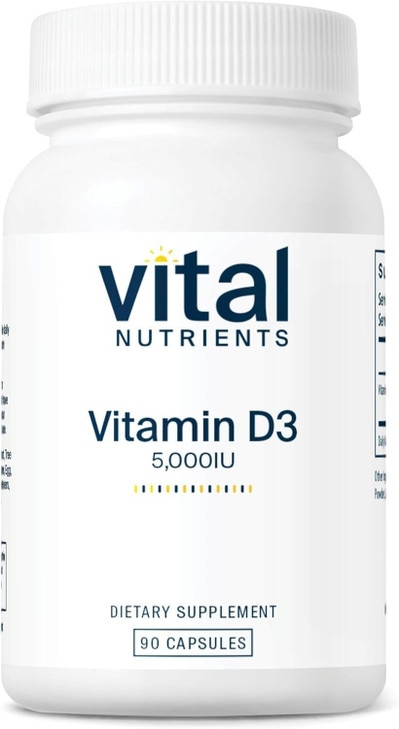 Vital Nutrients Vitamin D 5000 IU - Vitamin D3 Supplement - Healthy Bones, Teeth, Muscles*- Cellular & Immune Function - Calcium Absorption - Gluten,