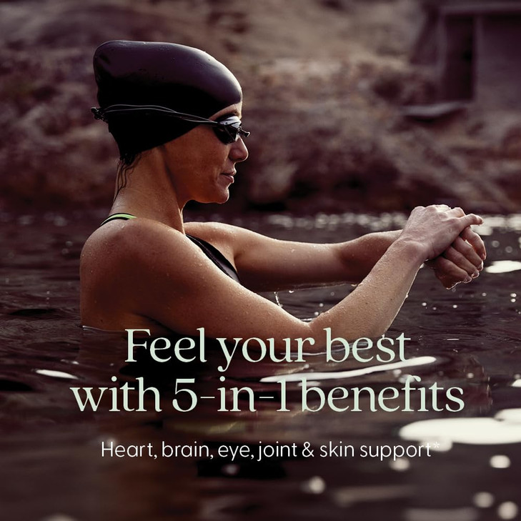 New Chapter Wholemega Fish Oil Supplement, Tiny Capsules, 2000mg per Serving, Clinically Proven Wild Alaskan Salmon Oil with Omega-3 + Vitamin D3 + A