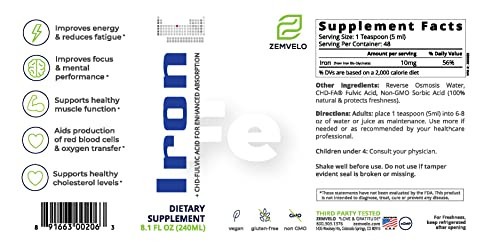 Liquid Ionic Iron Supplement | Iron Deficiency | Hormone Support | Energy Support | Encourage Healthy Muscles