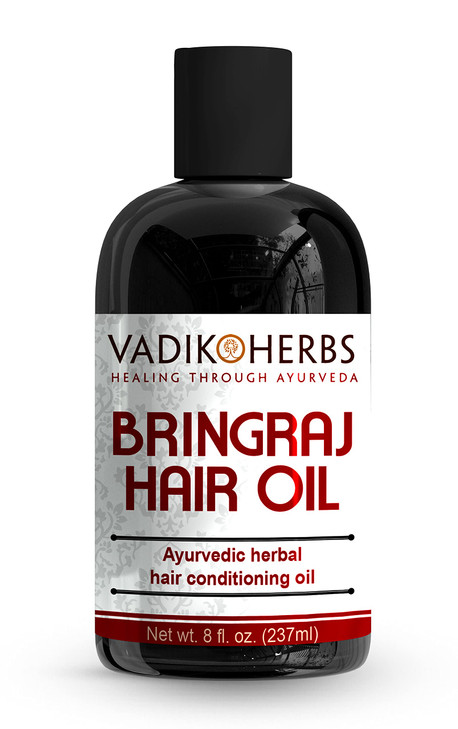 Vadik Herbs Bringraj (Bhringraj) Hair Growth and Conditioning Oil with Rosemary (8 oz) - For Hair Loss, Balding, Thinning, Beard Growth, Scalp Treatm