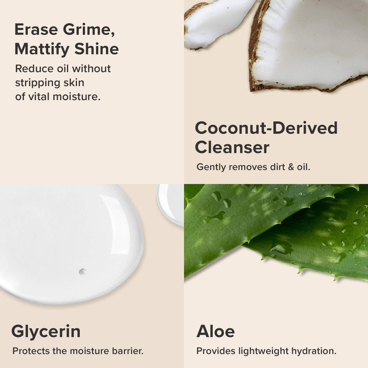 Paula's Choice SKIN BALANCING Oil-Reducing Cleanser with Aloe, Coconut & Glycerin, Face Wash for Oily Skin & Large Pores, Balances Skin, Fragrance-Fr