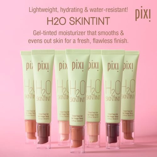 Pixi H2O SkinTint | Tinted Gel Moisturizer | Lightweight, Hydrating & Water-Resistant | Evens Tone & Reduces Redness | Nude | 1.2 fl oz/35 ml