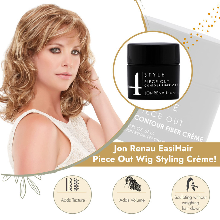 Jon Renau Piece Out Contour Fiber Crème  Wig Styling Cream for Synthetic, Heat-Friendly & Human Hair, 2 Ounces