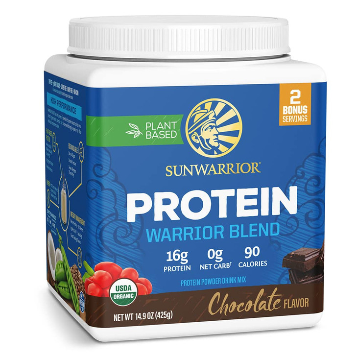Organic Plant Based Protein Powder | Vegan Organic Protein Powder Chocolate Flavored with BCAA Amino Acids & Hemp Seed Pea Blend | Non-GMO Soy Dairy