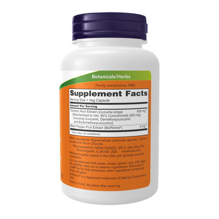 Now Supplements, Turmeric Curcumin with BioPerine, Immune System Support, Standardized to 95% Curcuminoids, Enhanced Absorption*, 90 Veg Capsules