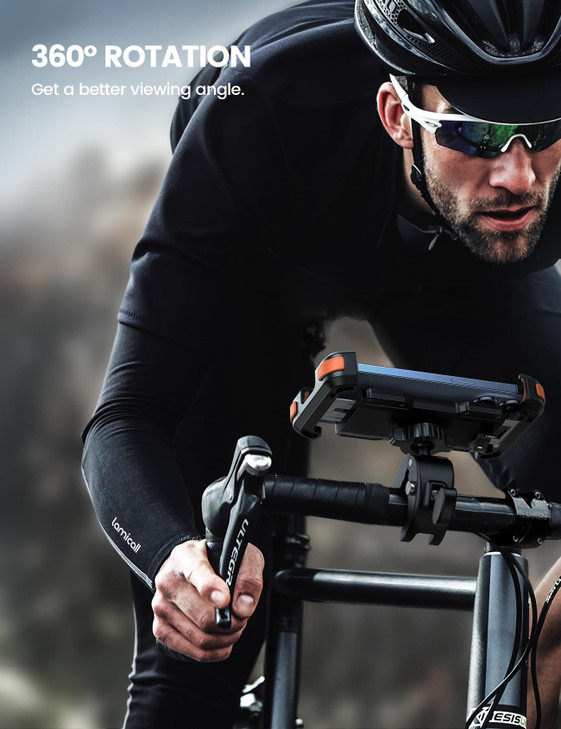 Lamicall Motorcycle Phone Mount, Bike Phone Holder - Upgrade Quick Install Handlebar Clip for Bicycle Scooter, Cell Phone Clamp for iPhone Air, 17 16